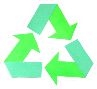 Origami Paper Art Of Recycling Symbol Sticker