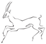 Original Sharp Lines Make Up Antelope Silhouette Sticker