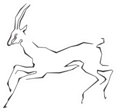 Original Sharp Lines Make Up Antelope Silhouette Sticker