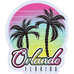 Orlando Florida Summertime Vintage Palm Sticker
