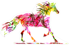 Ornamental Horse Sketch Sticker