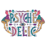 Ornamental Psychedelic Lettering Magic Mushroom Sticker