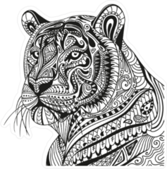 Ornamental Tiger Portrait Sticker