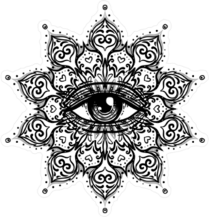 Ornate All Seeing Eye Mandala Boho Sticker