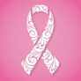 Ornate Breast Cancer Ribbon Sticker