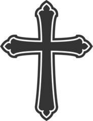 Ornate Christian Church Cross Sticker