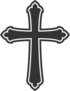 Ornate Christian Church Cross Sticker