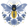 Ornate Cosmic Bee With Celestial Markings Sticker