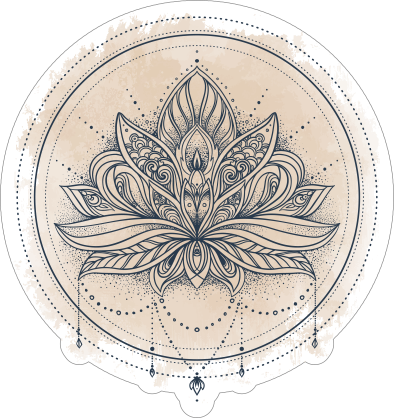 Ornate Lotus Flower Boho Sticker