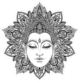 Ornate Mandala Buddha Face Sticker