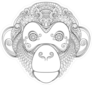 Ornate Monkey Head Sticker