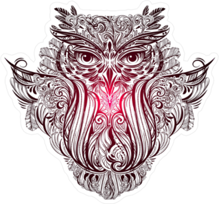 Ornate Totem Owl Sticker