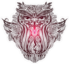 Ornate Totem Owl Sticker