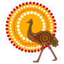 Ostrich And Sun Ethnic Sticker
