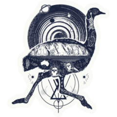 Ostrich And Universe Sticker
