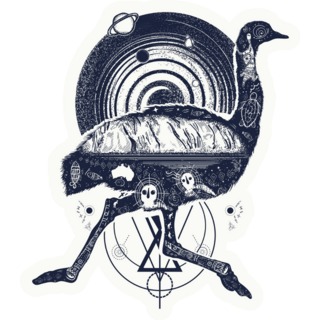 Ostrich And Universe Sticker