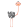 Ostrich Animal Cartoon Sticker