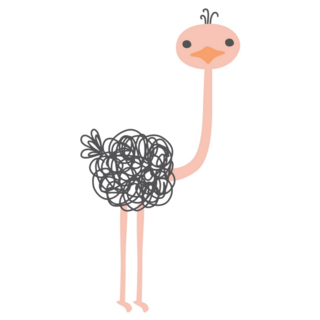 Ostrich Animal Cartoon Sticker