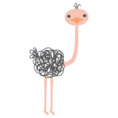 Ostrich Animal Cartoon Sticker