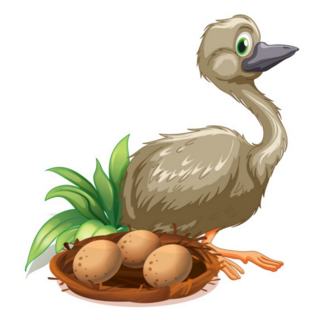 Ostrich Beside The Nest Sticker