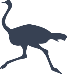 Ostrich Bird Running Sticker