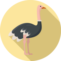 Ostrich Bird Yellow Sticker