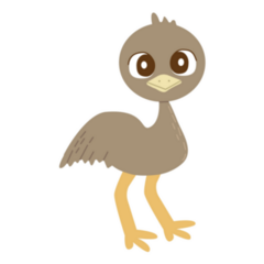 Ostrich Emu Cute Brown Smile Sticker 