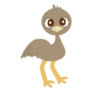 Ostrich Emu Cute Brown Smile Sticker 