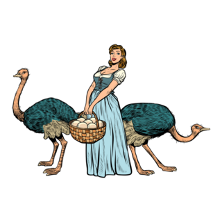 Ostrich Farm Eggs Woman Sticker