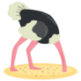 Ostrich Head In Sand Cartoon Sticker