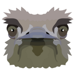 Ostrich Head Large Face Sticker