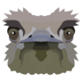 Ostrich Head Large Face Sticker