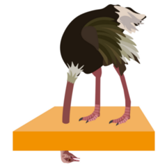Ostrich Hide Head In Sand Sticker