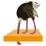 Ostrich Hide Head In Sand Sticker