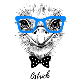 Ostrich Hipster Head Sticker