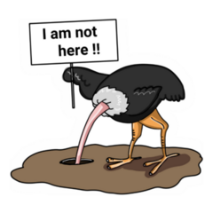 Ostrich I Am Not Here Sticker