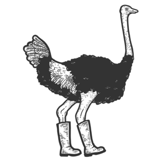 Ostrich In Boots Sticker
