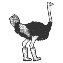 Ostrich In Boots Sticker
