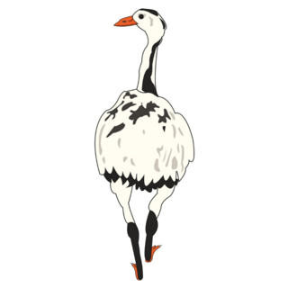 Ostrich In Cow Print Sticker 