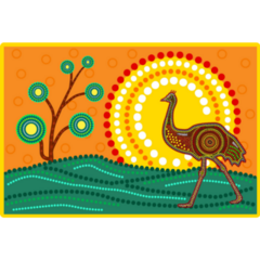 Ostrich In Decorative Ethnic Sticker
