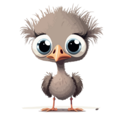 Ostrich Little Baby Blue Sticker