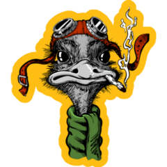 Ostrich Pilot Yellow Sticker