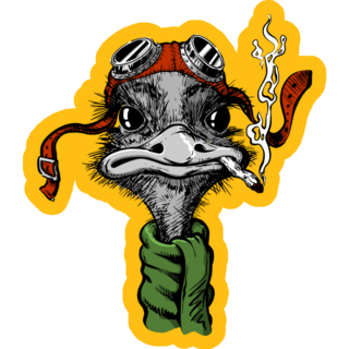 Ostrich Pilot Yellow Sticker