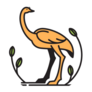 Ostrich Standing In Bush Sticker