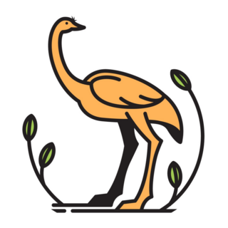 Ostrich Standing In Bush Sticker