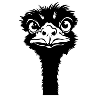 Ostrich Staring Silhouette Sticker