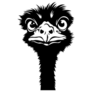 Ostrich Staring Silhouette Sticker