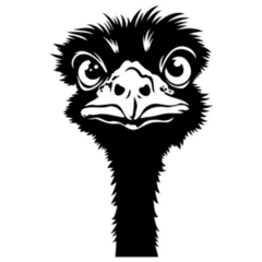 Ostrich Staring Silhouette Sticker