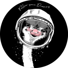 Ostrich The Retro Astronaut Sticker