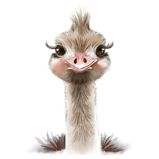 Ostrich With Eyelashes Sticker
